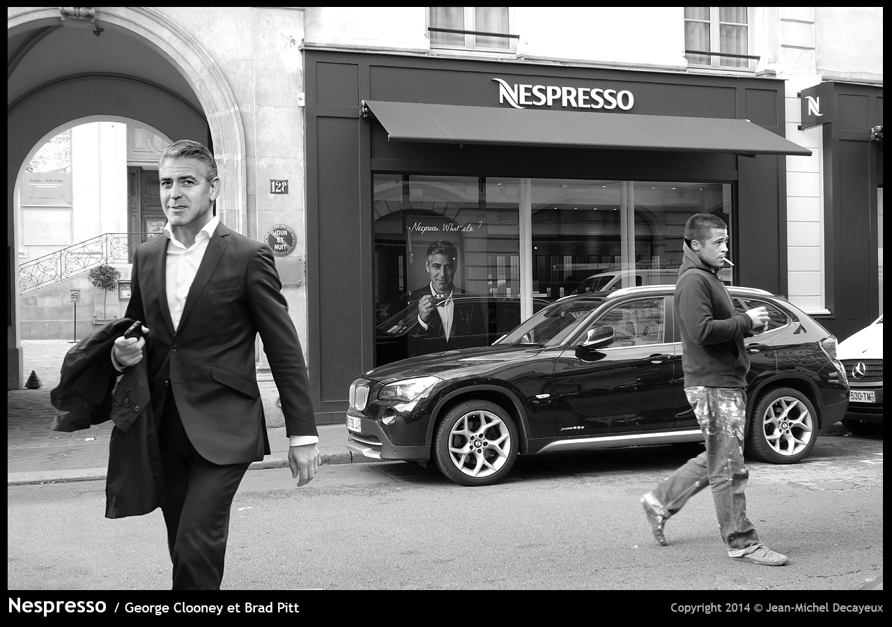 George Clooney et Brad Pitt for Nespresso by Jean-michel Decayeux