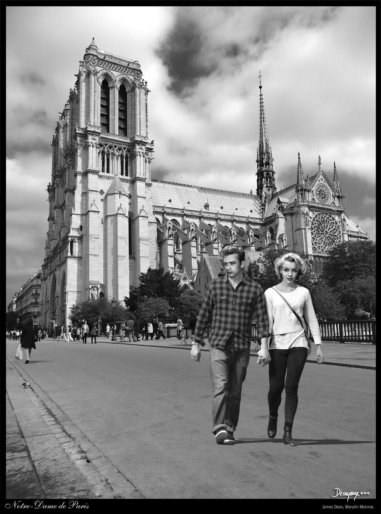 Marylin Monroe and James Dean in Paris Notre-Dame !