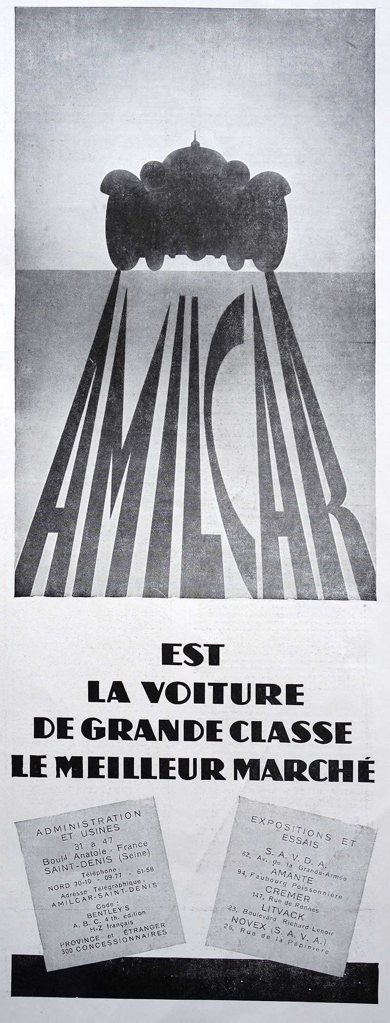 PUBLICITE ANCIENNE - AMICAR est la voiture de grande classe le meilleur marché © L'Illustration - 1920-1930