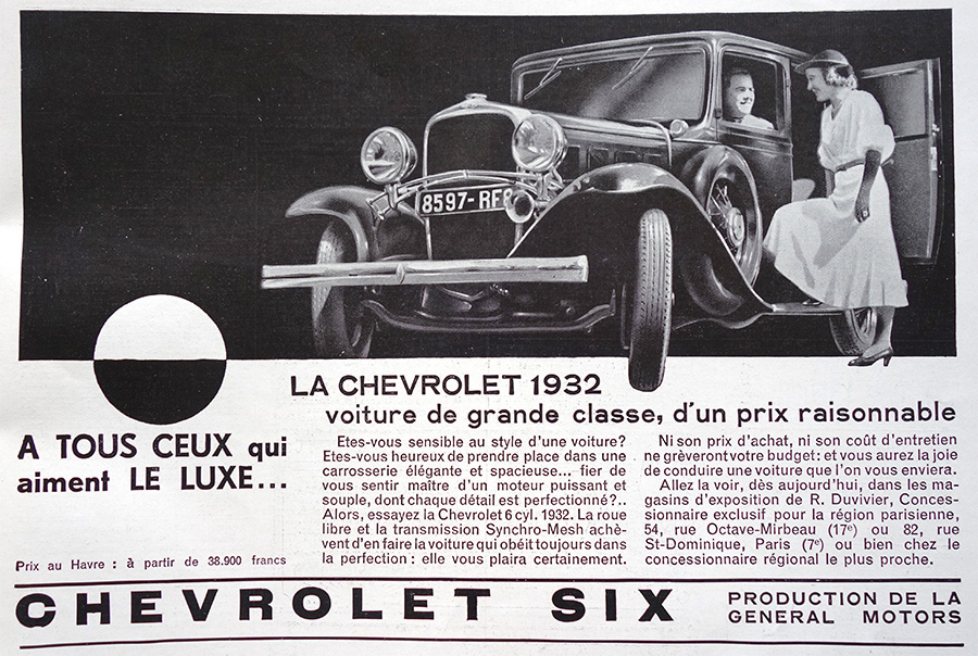 PUBLICITE ANCIENNE - Chevrolet Six © L'Illustration - 1920-1930