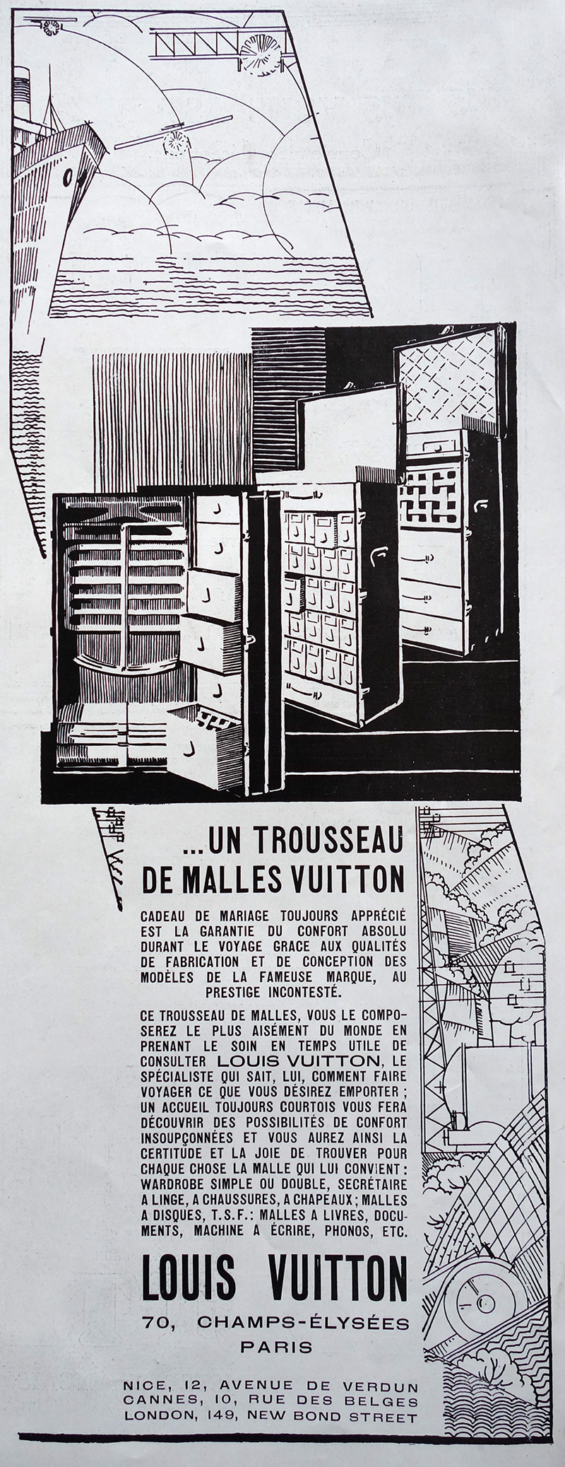 PUBLICITE ANCIENNE - Malles Louis Vuitton © L'Illustration - 1920-1930