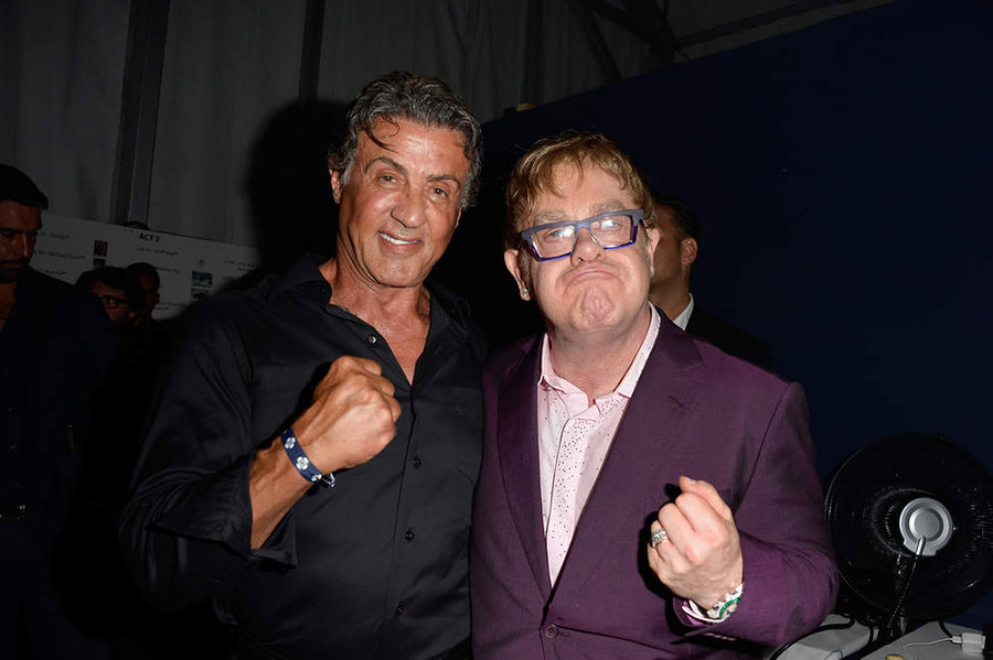 Sylvester Stallone et Elton John © Photo sous Copyright