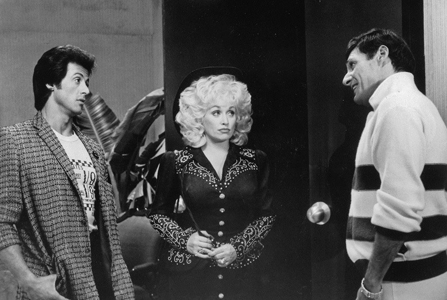 Sylvester Stallone avec Dolly Parton et Rob Leibman