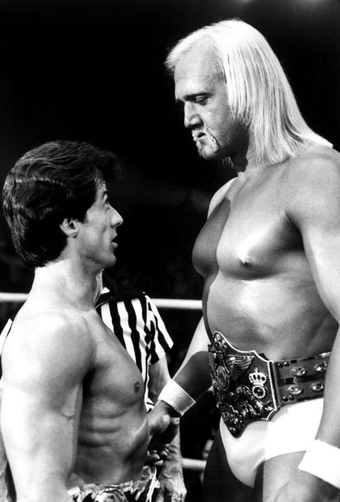 Sylvester Stallone et Hulk Hogan dans Rocky III dirigé par Sylvester Stallone - 1982