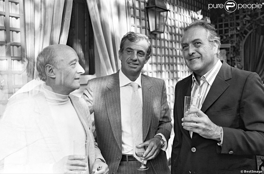 Jean-Paul Belmondo avec Michel Audiard et Georges Llautner - Cannes - 1979 © Photo sous Copyright Bestimage