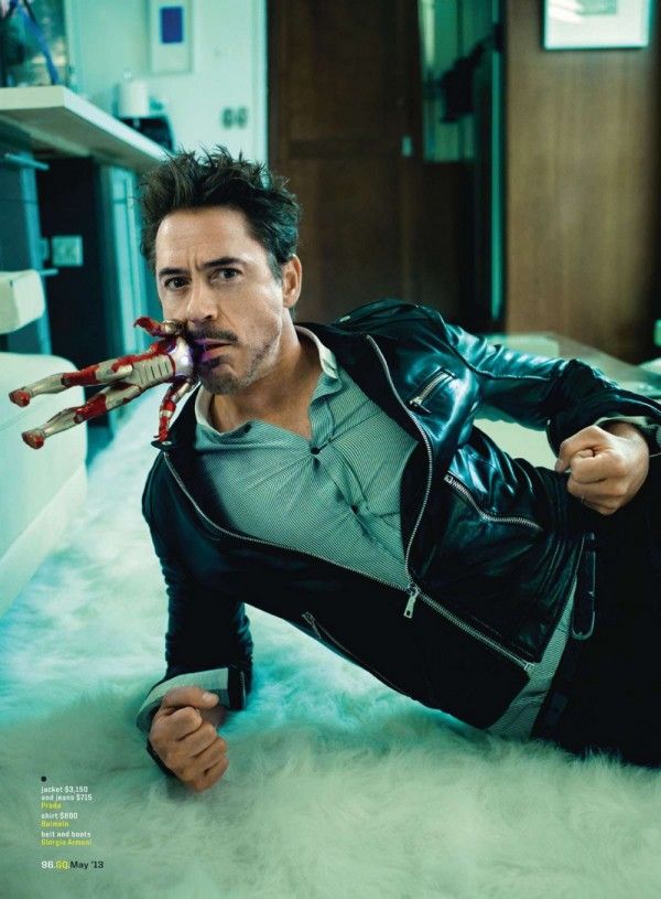 Robert Downey Jr with Iron man by Peggy Sirota