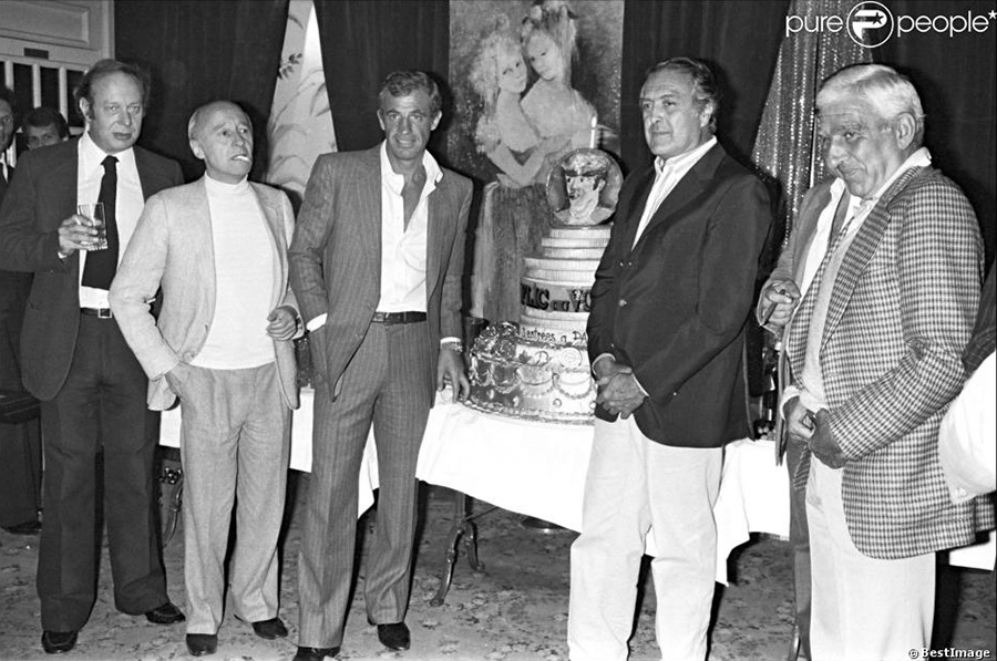 Michel Beaune, Jean-Paul Belmondo, Georges Lautner, Charles Gérard - Cannes 1979 © Photo sous Copyright 