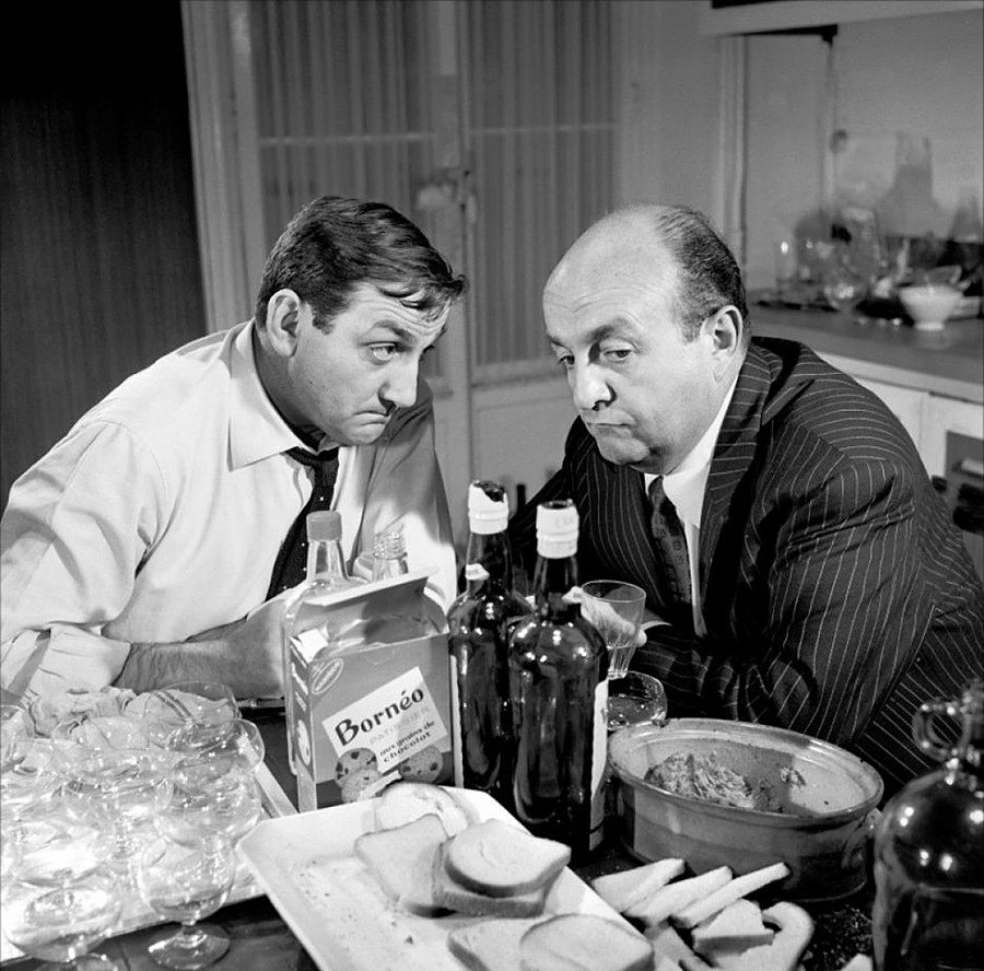 Lino Ventura avec Bernard Blier complètement ivre dans les tontons flingueurs.
© Photo sous Copyright